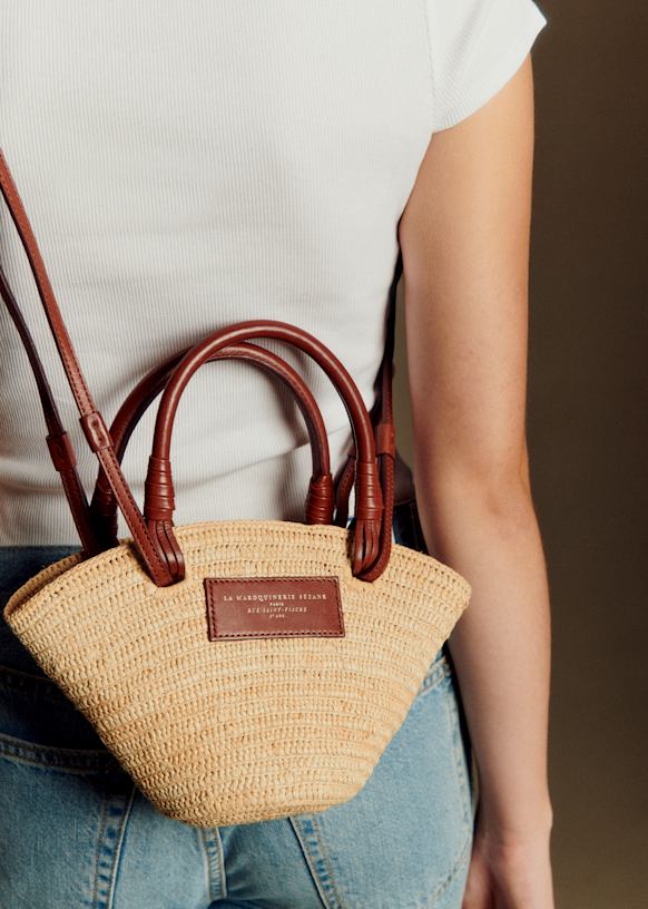 Justine Mini Basket Bag - Natural Raffia - Raffia - Sézane