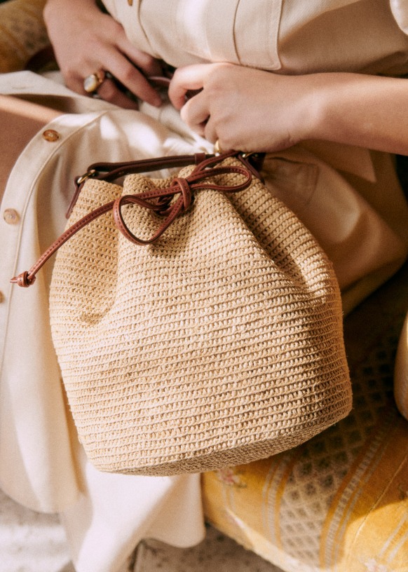 Sezane straw bag online