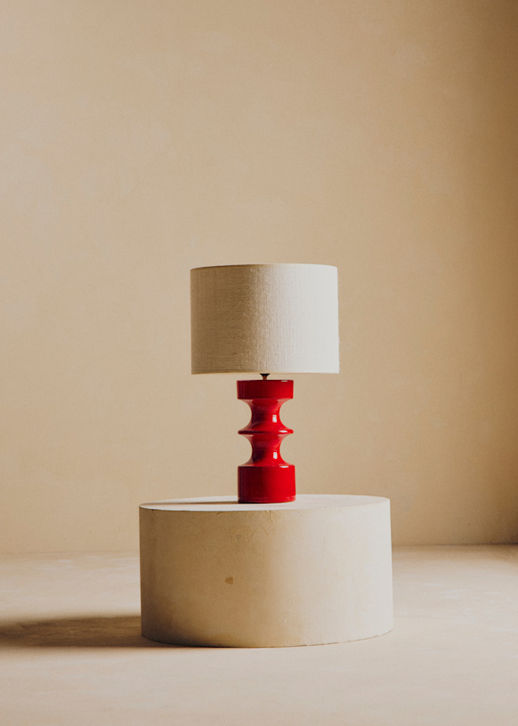 Vintage-Keramiklampe in Rot - Keramik - Keramik