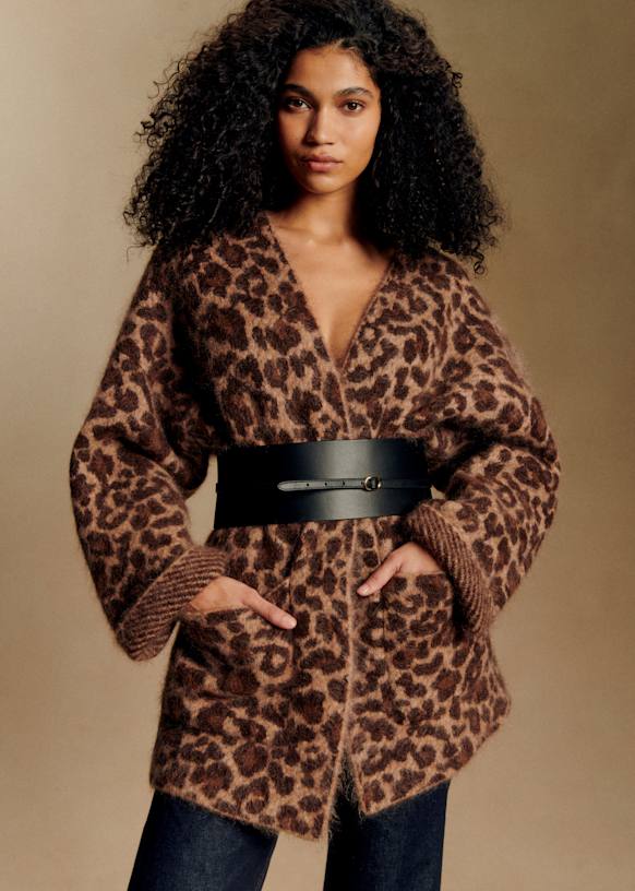 Oscar Jacket - Brown houndstooth - Kid mohair - Sézane