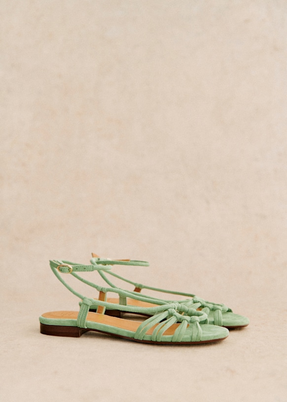 【セザンヌ】Gloriaサンダル Gloria Low Sandals - Smooth Gold - Goat Leather - Sézane