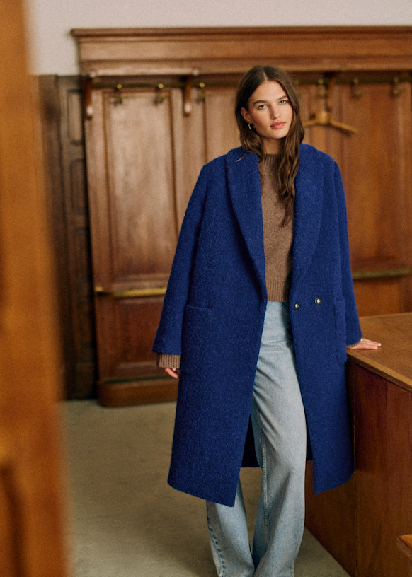 Electric blue wool coat deals