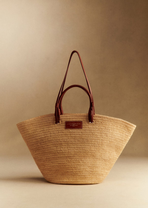 Justine Maxi Basket Bag - Natural Raffia - Raffia - Sézane