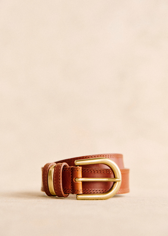 Sézane セザンヌ レザー ベルト Taylor Belt - Smooth Black Heritage - Vegetable-tanned