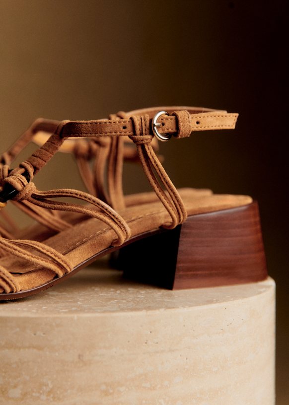 Sandalen Filipa - Chocolade Glazuur - Generfd runderleer - Sézane