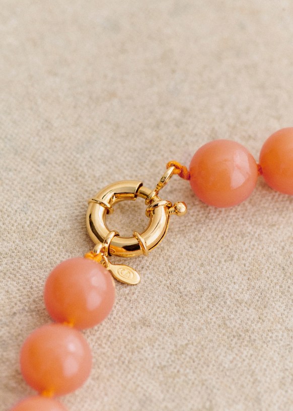 関税送料無【sezane】Danae ネックレス マーブル模様 大粒 Danae ネックレス - ブリック - ビーズ - Sézane