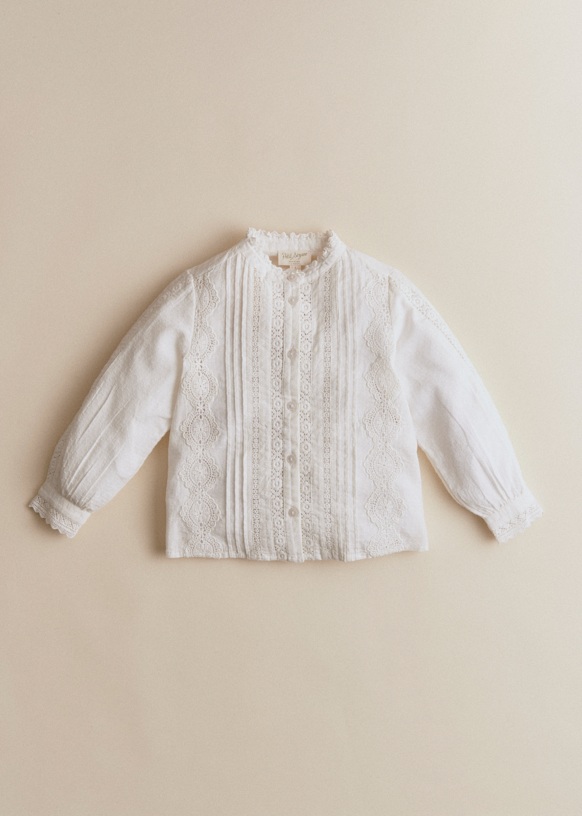 Rym shirt - Ecru with Blue Stripes - Organic cotton - organic