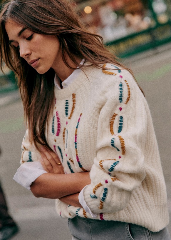 sezane JAKE SWEATER xxs フランス セザンヌ ウールセーター バニラ