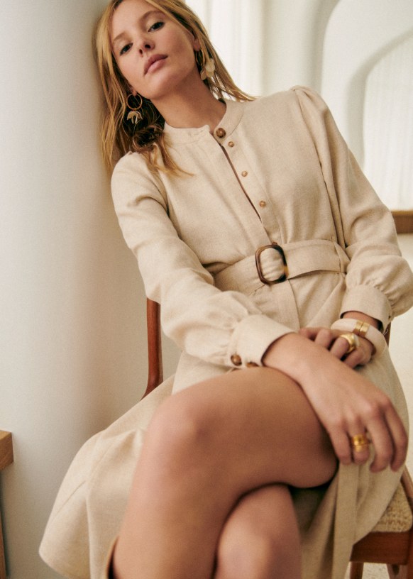 Teanne Dress - Mottled Beige - Szane