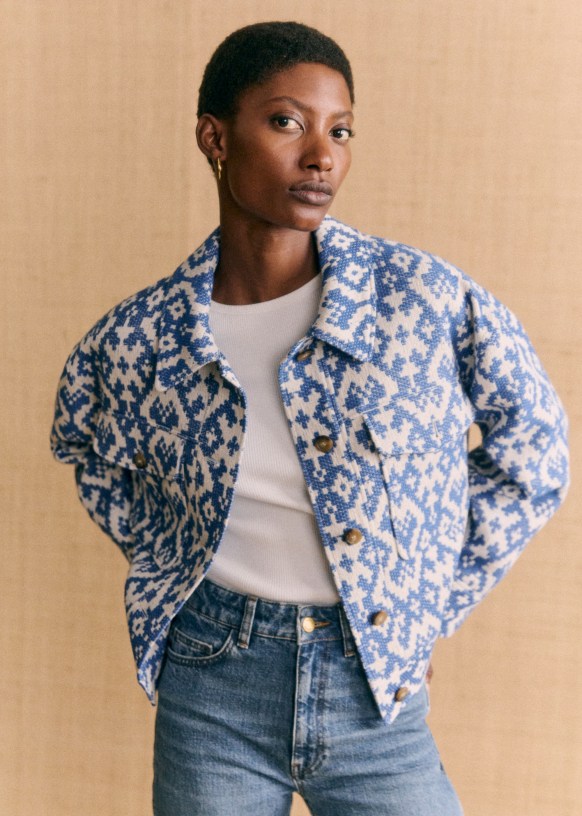 Erwann Jacket - Jacquard zigzag - Polyester - Sézane