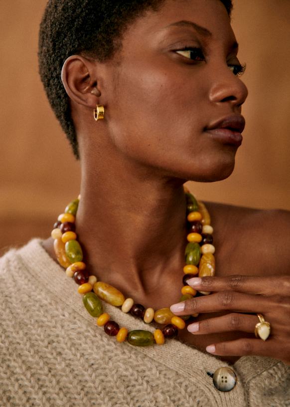Collier Moderniste Signé Morgane May - Plaqué Argent, Pendentif Géométrique - Occasion