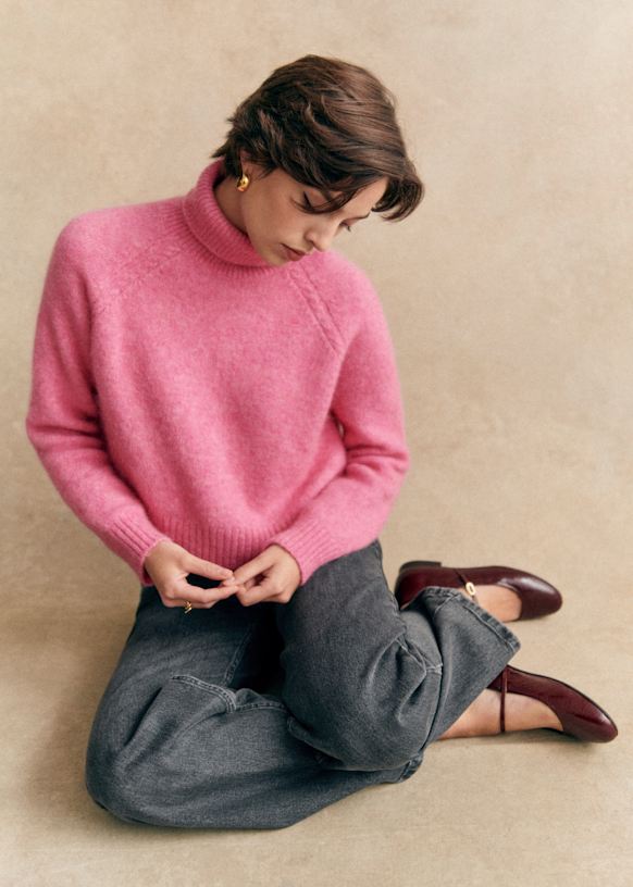 Ninon Jumper Bubblegum pink Pink Creation Merino Wool Sezane