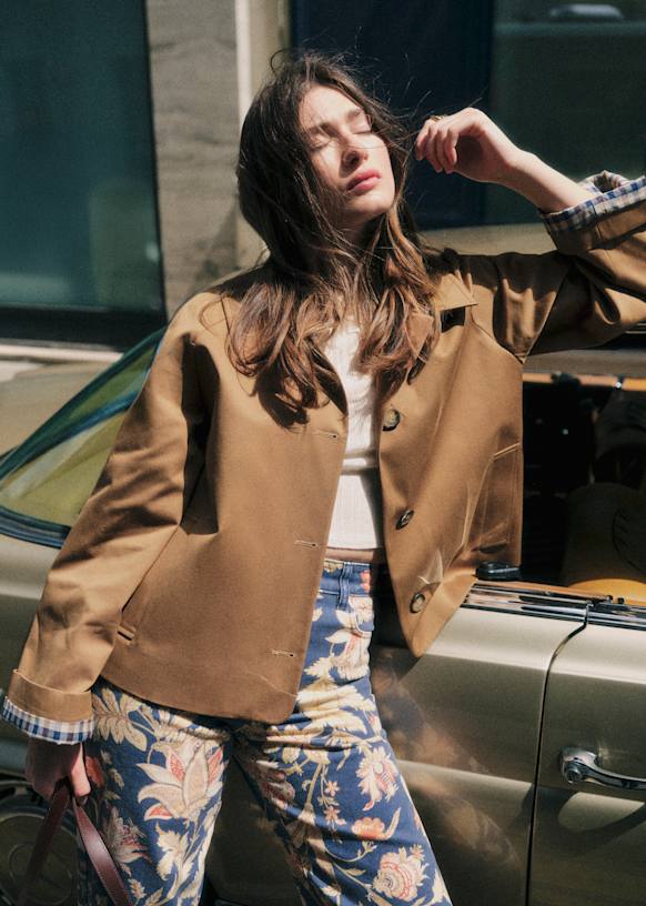 sezane ショート　スプリングコート　ジャケット BOBBY Bobby Jacket - Light Beige - Organic Cotton - Sézane