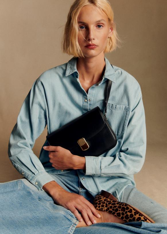 Milo Classic Bag - Chocolate Crocodile Print - Crocodile-embossed