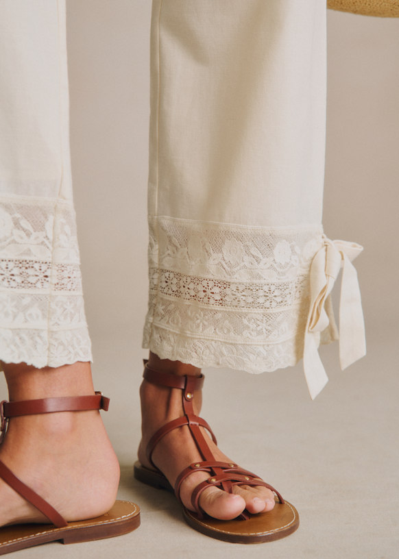 Fausto Trousers - Ecru - Organic Cotton - Sézane
