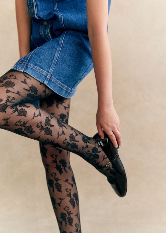 タイツ - チャコール／80D - リサイクルポリアミド - Sézane