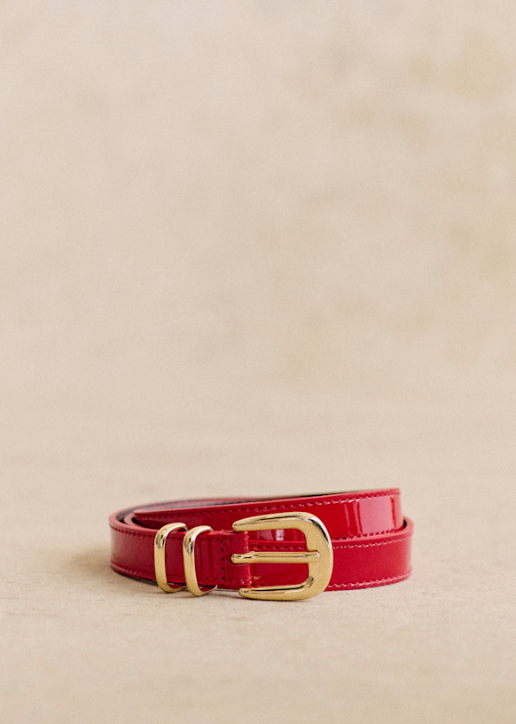 Ceinture Livie Pourpre Vernis Cuir bovin Sezane