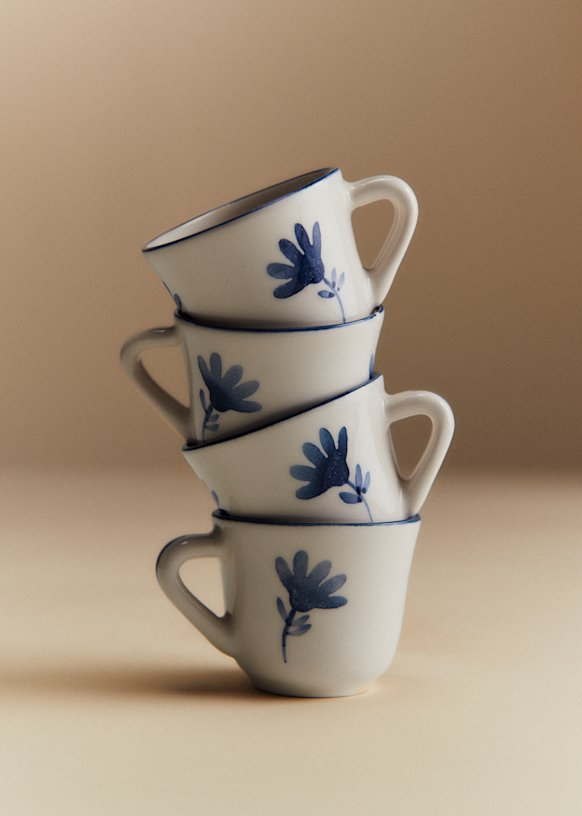 Set di 5 tazze da espresso in ceramica, con pareti spesse, 50 ml, senza manico, di alta qualità, in gres porcellanato, ideali per espresso, moka, tè, regalo per donne e uomini