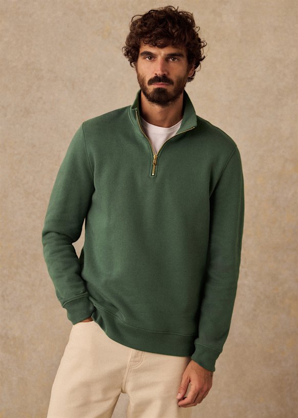 Wesson Sweatshirt - Green - Organic Cotton - Octobre Éditions