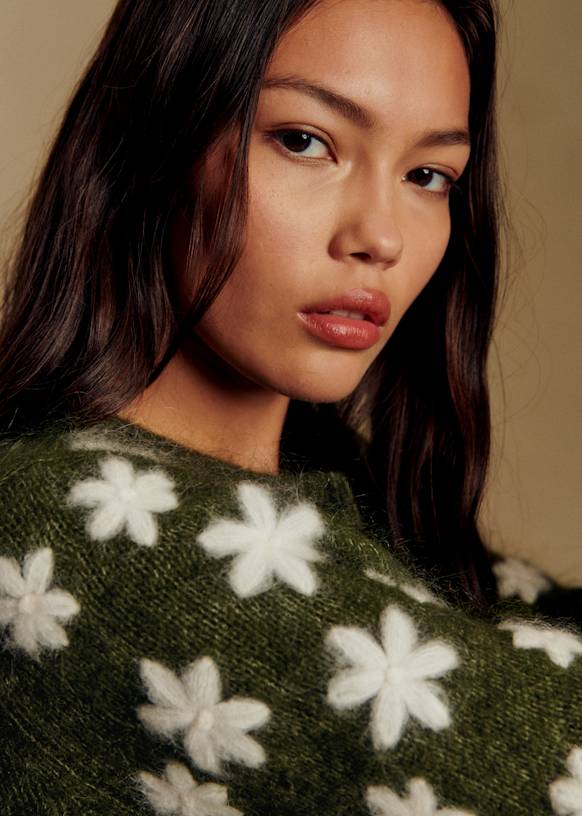 Andrew カーディガン - アンスラサイトグレー/ラインストーン