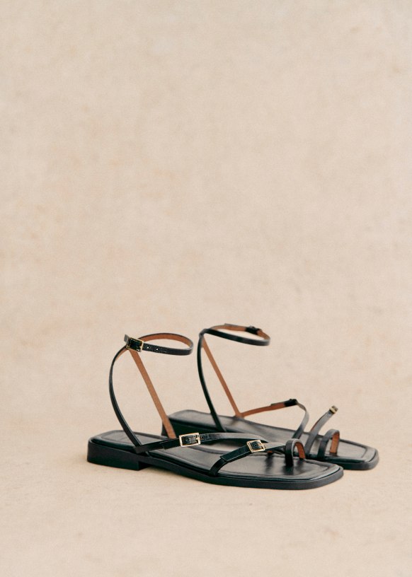 Black low sandals online