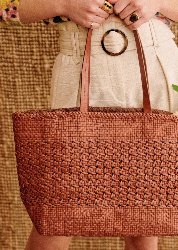 Sezane straw cheap bag