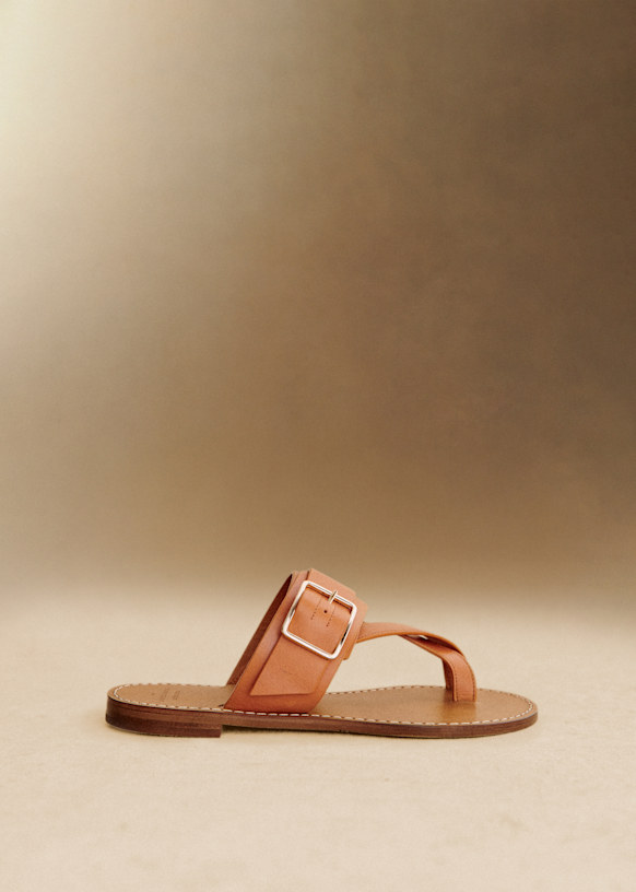 Freya Low Sandals - Glossy Chocolate - Bovine leather - Sézane