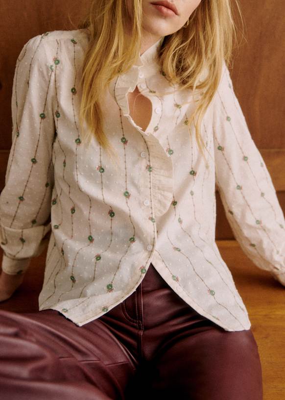 Chlo Shirt - Powder Pink - Silk - Sézane