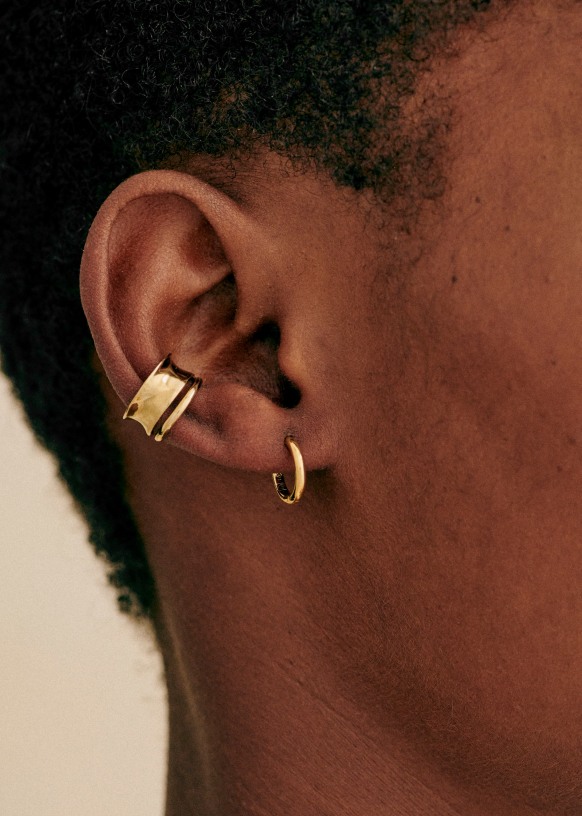 Gold Spessartine Single Ear Cuff