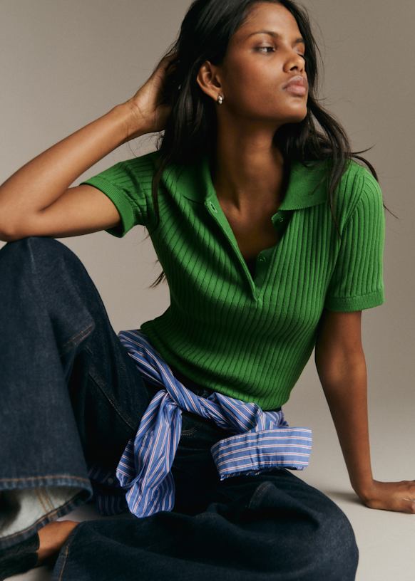 Jean Sweater - Bright green - Cotton - Sézane Jean Sweater - Bright green - Cotton - Sézane