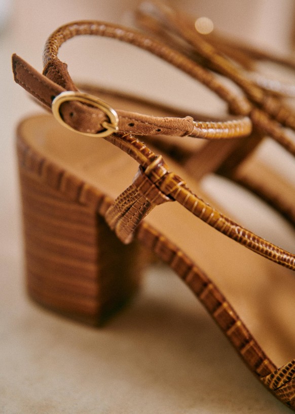 Gloria Sandals - Camel - Goat Leather - SÃ©zane
