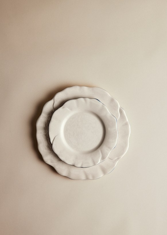 Set of 4 dessert plates - Barcarolle - Vintage Blue