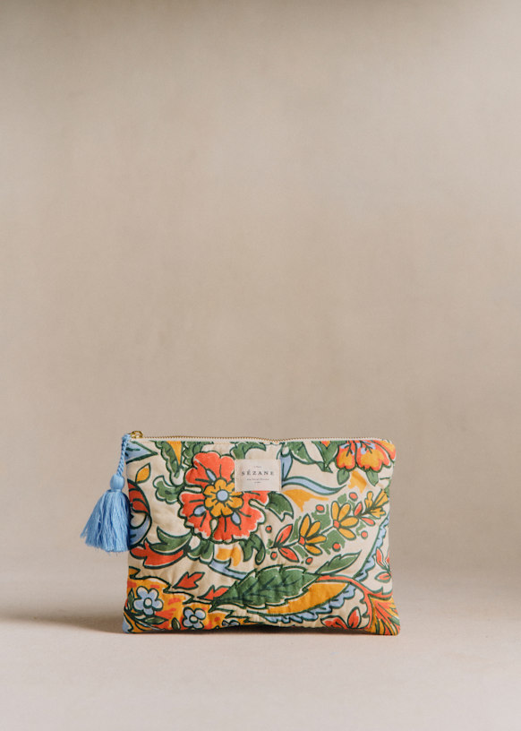 Maxi Flat Beauty Pouch - Riola Print - GRS-certified recycled