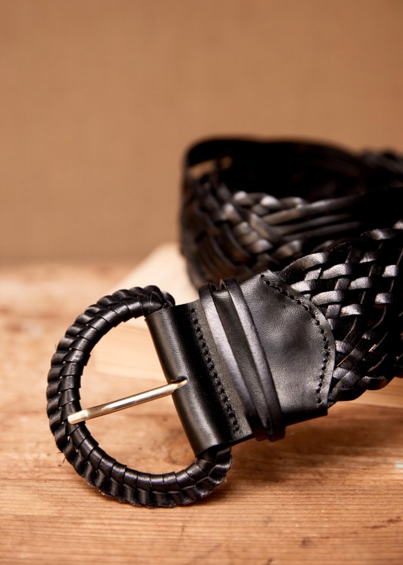 Jacques Belt - Black braided - Bovine leather - Sézane