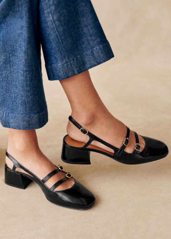 Paula Babies - Ecru / Black - Sheep leather - Sézane