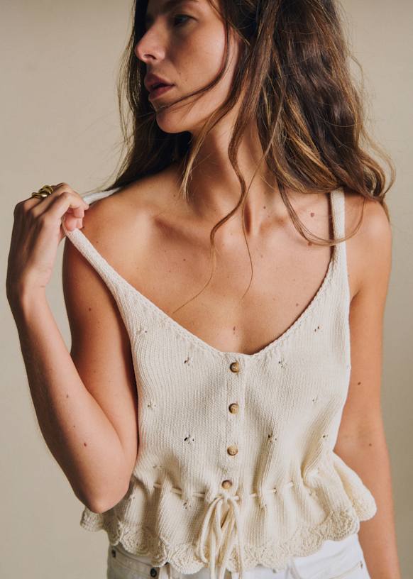 Giselle Top - Cream - Organic cotton - organic textile - Sézane