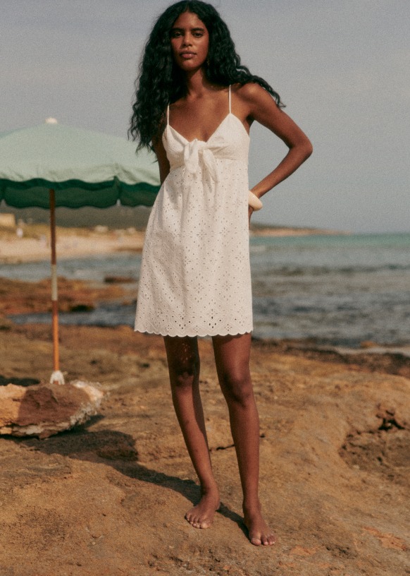 Lynette Dress - Ecru - Organic cotton - organic textile - Sézane