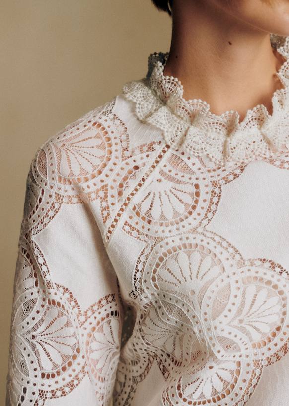Bianca Blouse - Ecru - Organic Cotton - Sézane