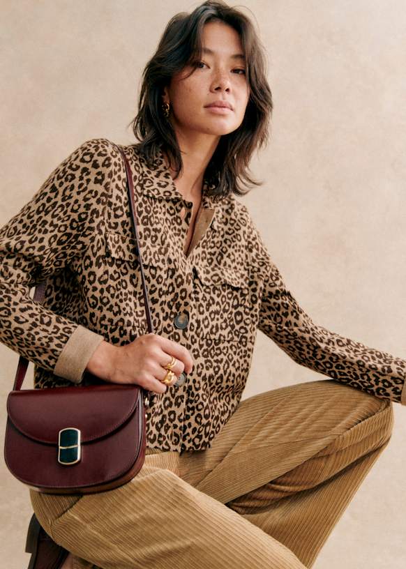 Betty Cardigan Leopard Merino Wool Sezane