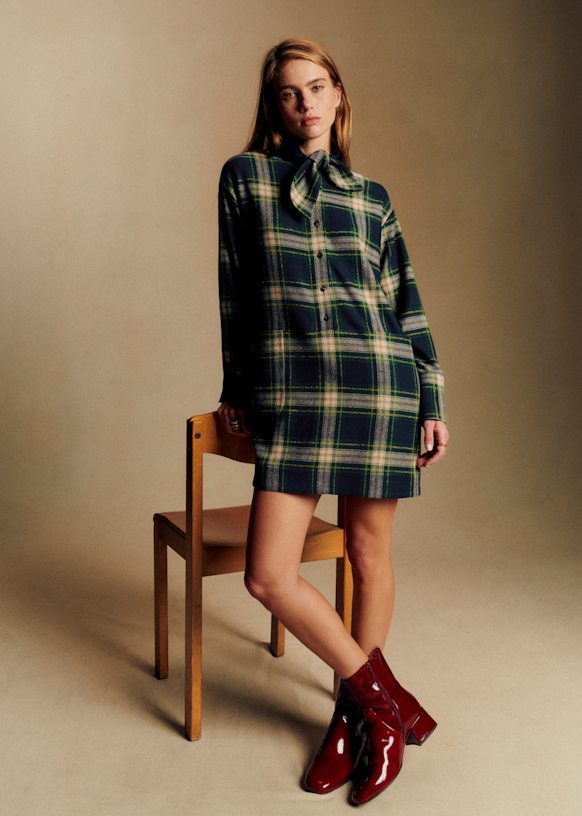 Soleil Dress - Szane - Green and blue check - 40 - Woman Soleil Dress - Szane - Green and blue check - 40 - Woman