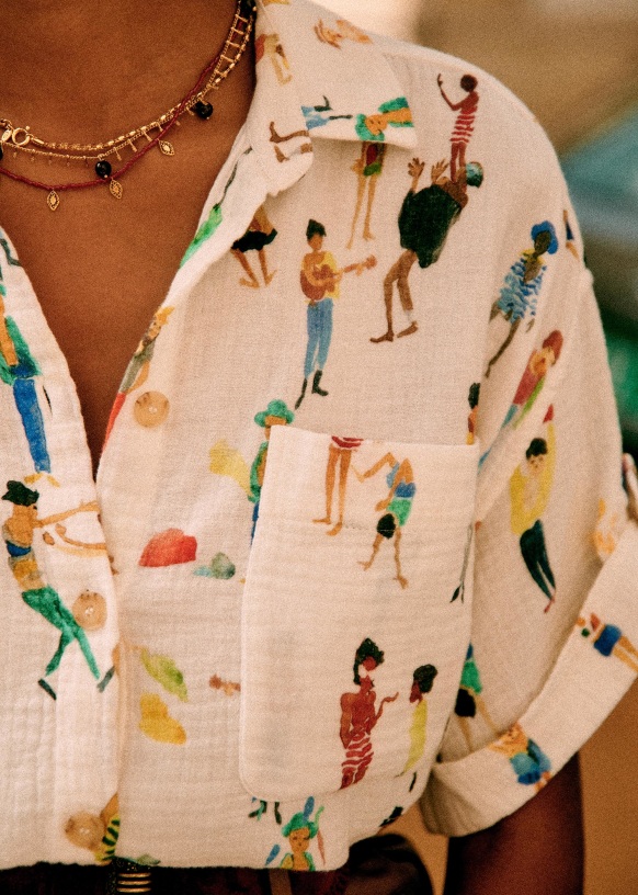 Laurine Shirt - Sézane x G.Kero - Many people - Cotton - Sézane