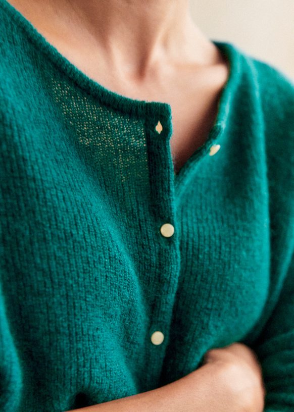 Gilet Gaspard Ecru Super kid mohair Sezane