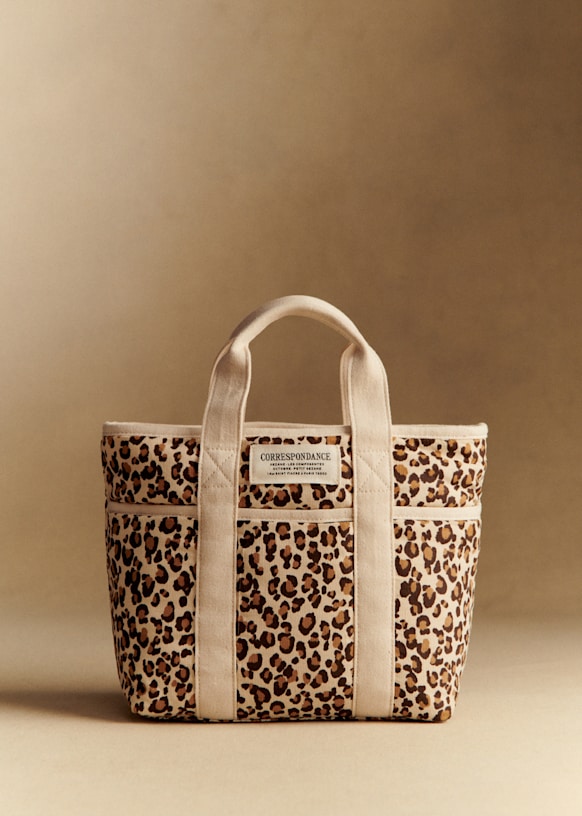 ミニトートバッグ - レオパード - コットン - Sézane