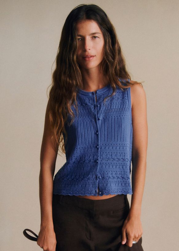 Davy Cardigan - Blue - Organic cotton - organic textile - Octobre