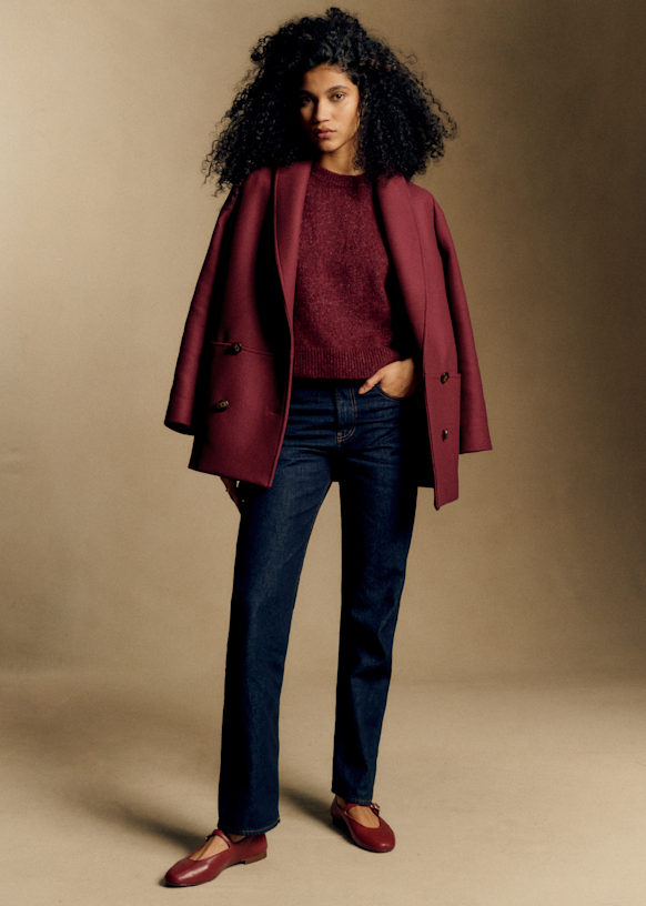 James Coat - Dark Bordeaux - Wool - Sézane