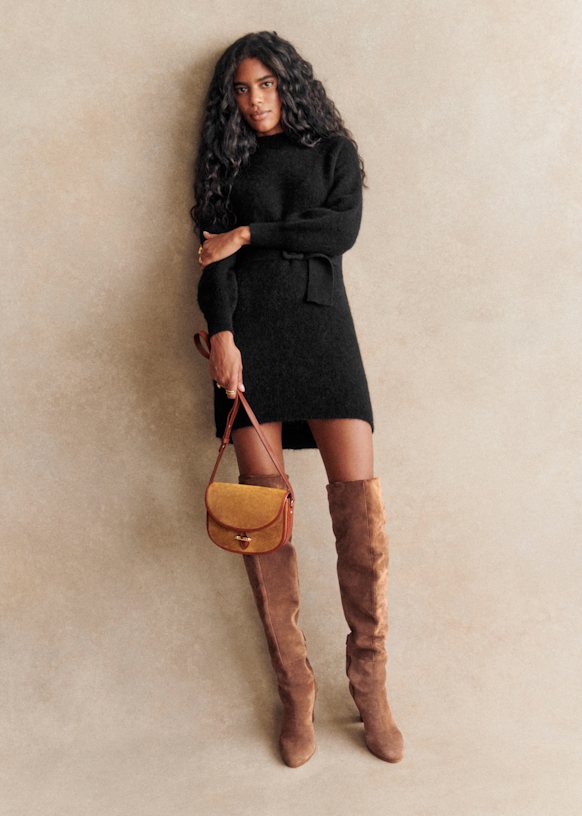 Anaelle サイハイブーツ - トープ - 牛革 - Sézane