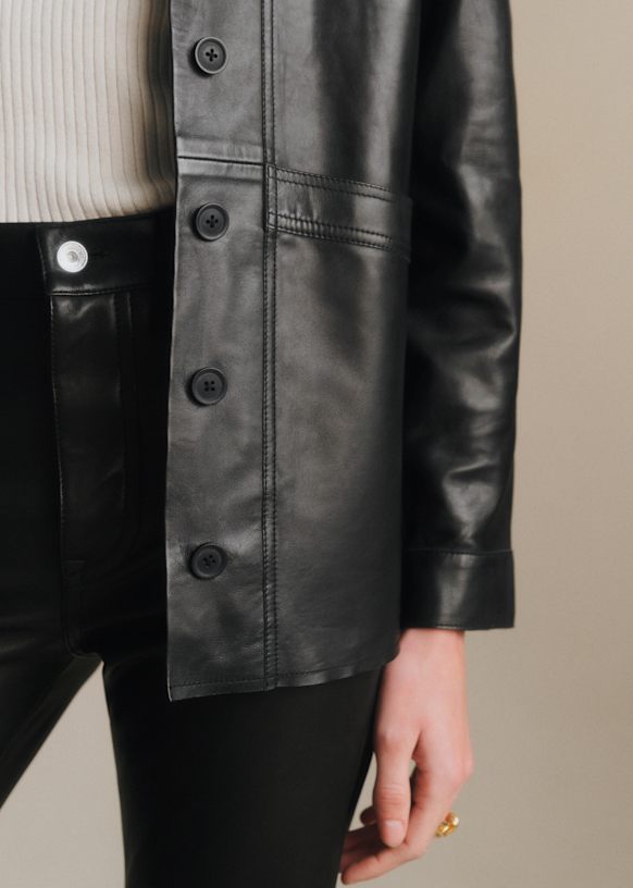 Will Jacket - Black Leather - Lamb leather - Sézane