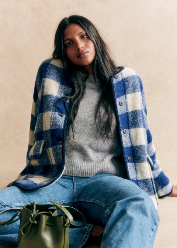 Veste carreaux sezane clearance
