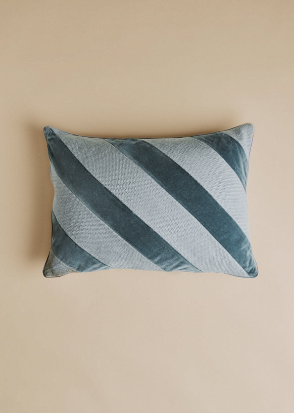 Cushion Toile Linen and Velvet - Large model