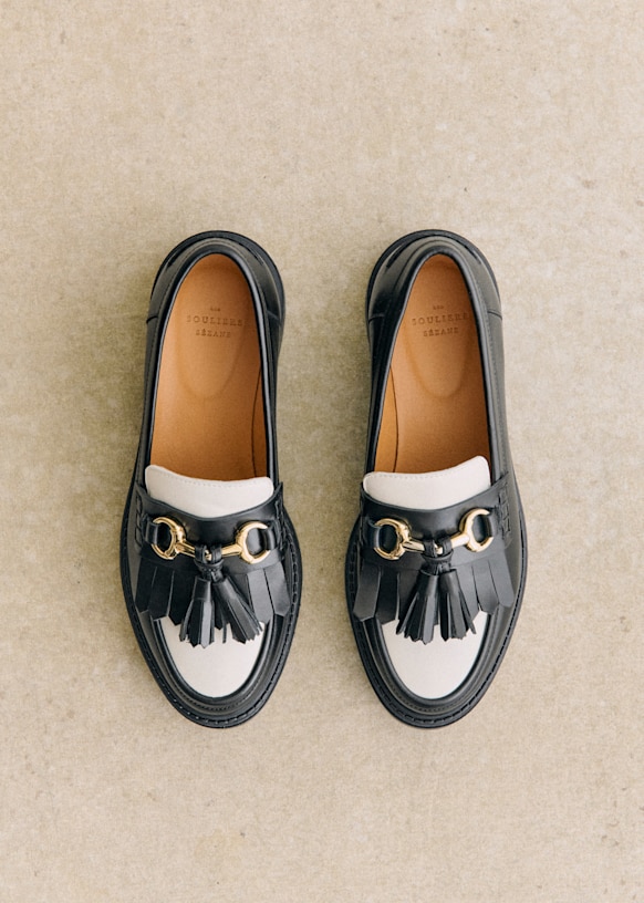 Amy Loafers - Black Ecru - Bovine leather - Sézane